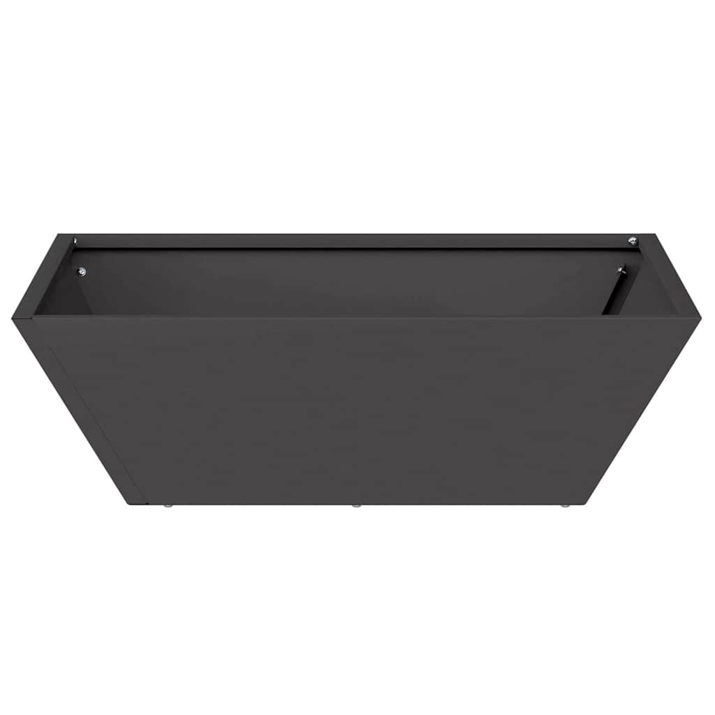 Vaso a Ciotola da Giardino 5 pcs Nero 50 x 50 x 15 cm Acciaio