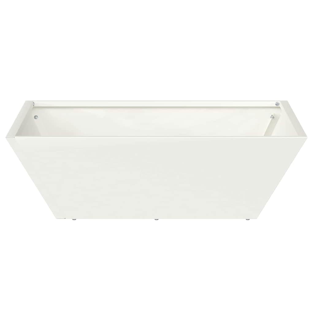 Vaso a Ciotola da Giardino Bianco 50 x 50 x 15 cm Acciaio