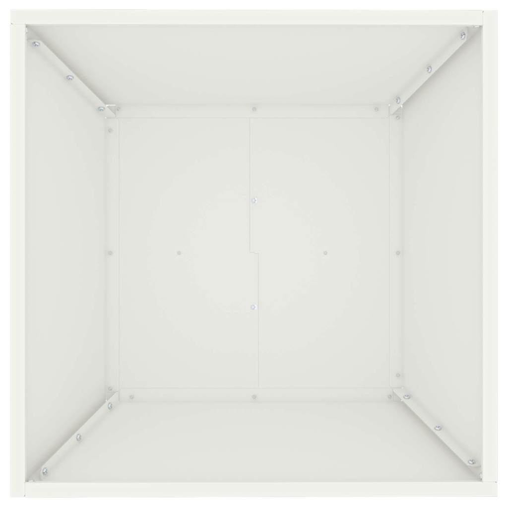 Vaso a Ciotola da Giardino Bianco 50 x 50 x 15 cm Acciaio