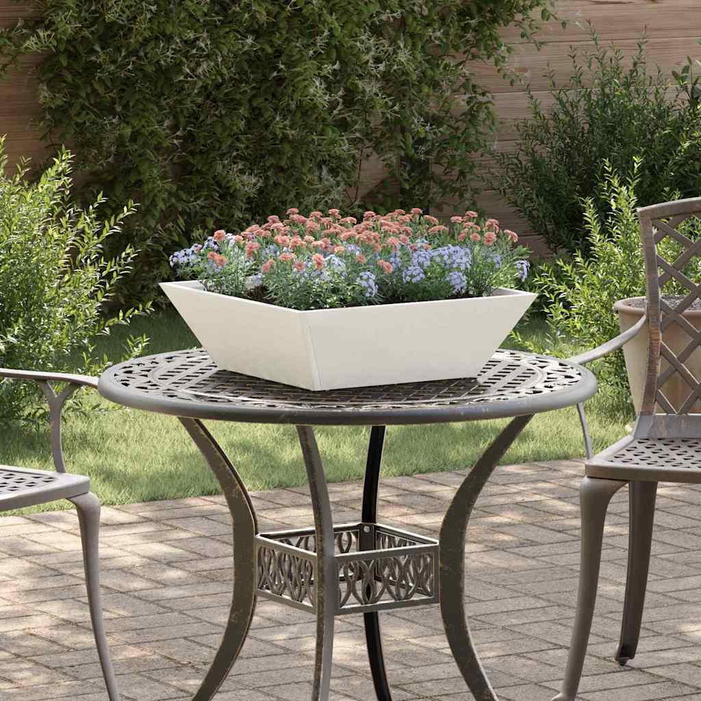 Vaso a Ciotola da Giardino 5 pcs Bianco 50 x 50 x 15 cm Acciaio