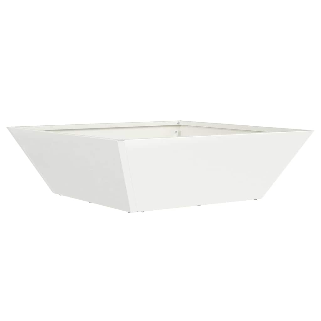 Vaso a Ciotola da Giardino 5 pcs Bianco 50 x 50 x 15 cm Acciaio