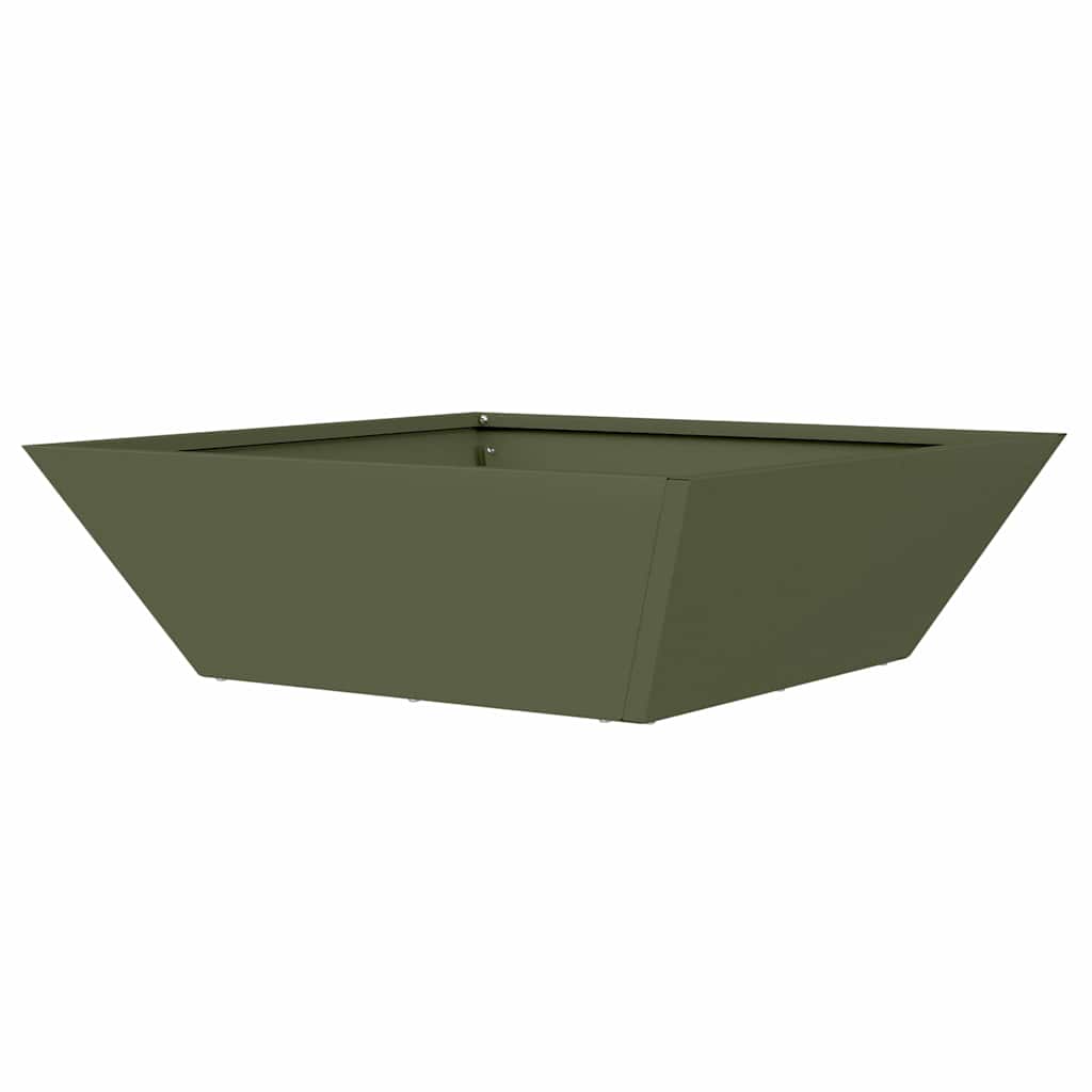 Vaso a Ciotola da Giardino Oliver verde 50 x 50 x 15 cm Acciaio