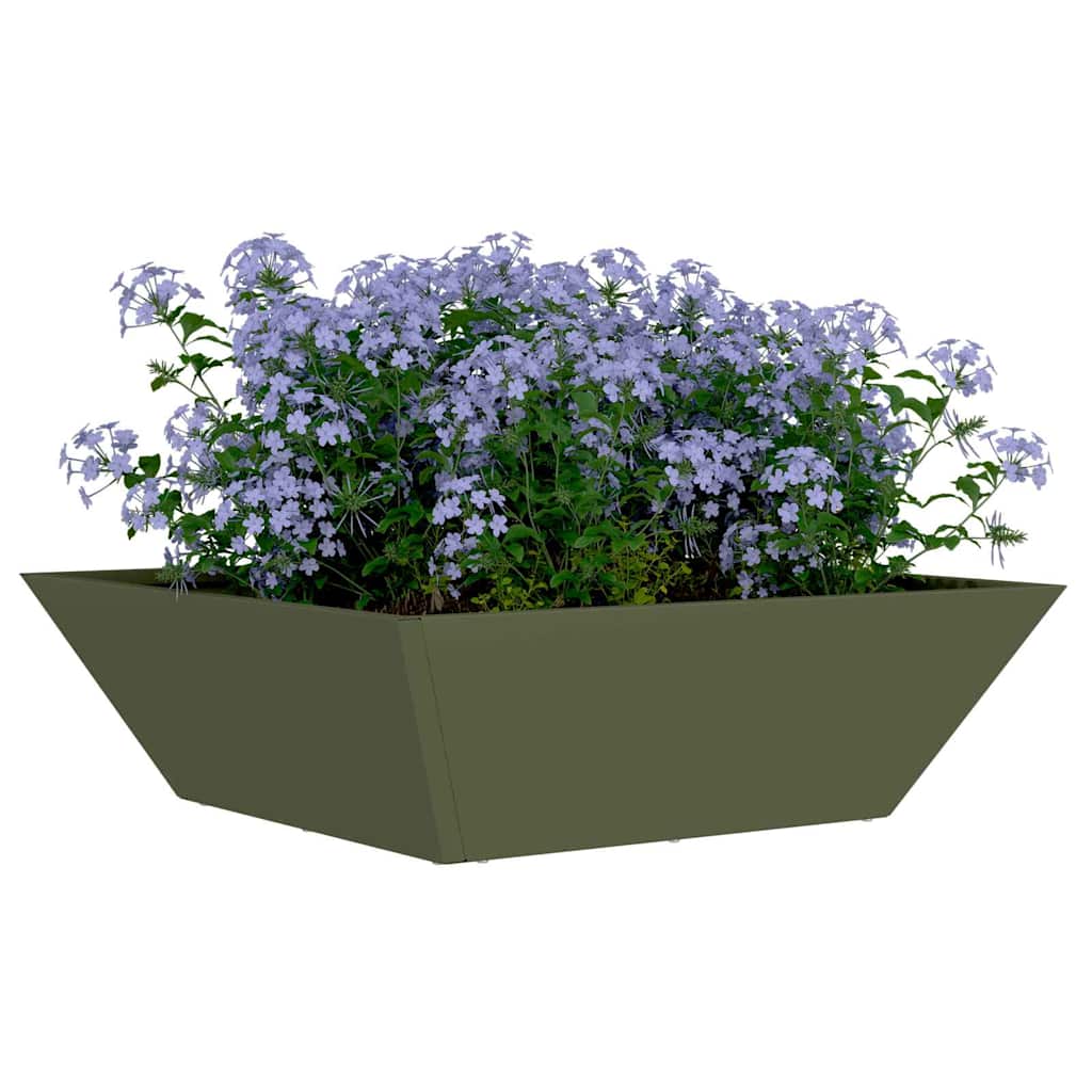 Vaso a Ciotola da Giardino Oliver verde 50 x 50 x 15 cm Acciaio