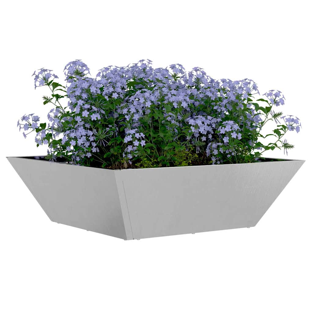 Vaso a Ciotola da Giardino Argento 50 x 50 x 15 cm
