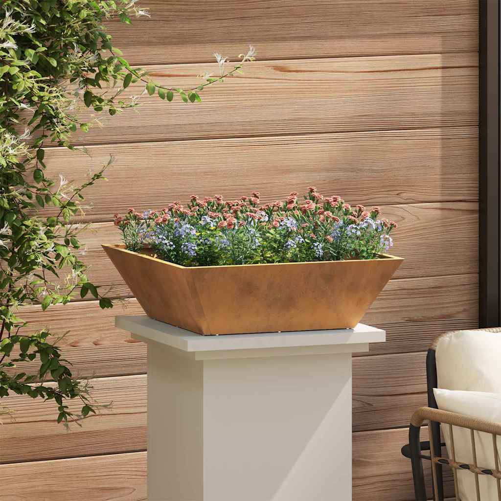Vaso a Ciotola da Giardino Ruggine 50 x 50 x 15 cm