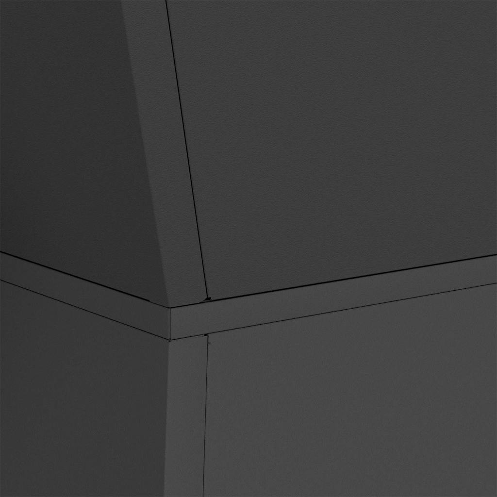 Vaso a Pilastro Nero 35 x 35 x 73 cm Acciaio