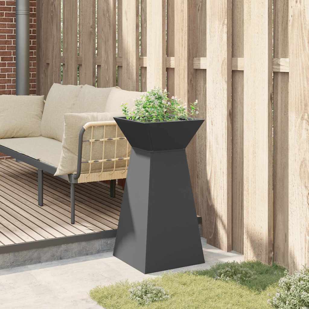 Vaso a Pilastro Nero 35 x 35 x 73 cm Acciaio