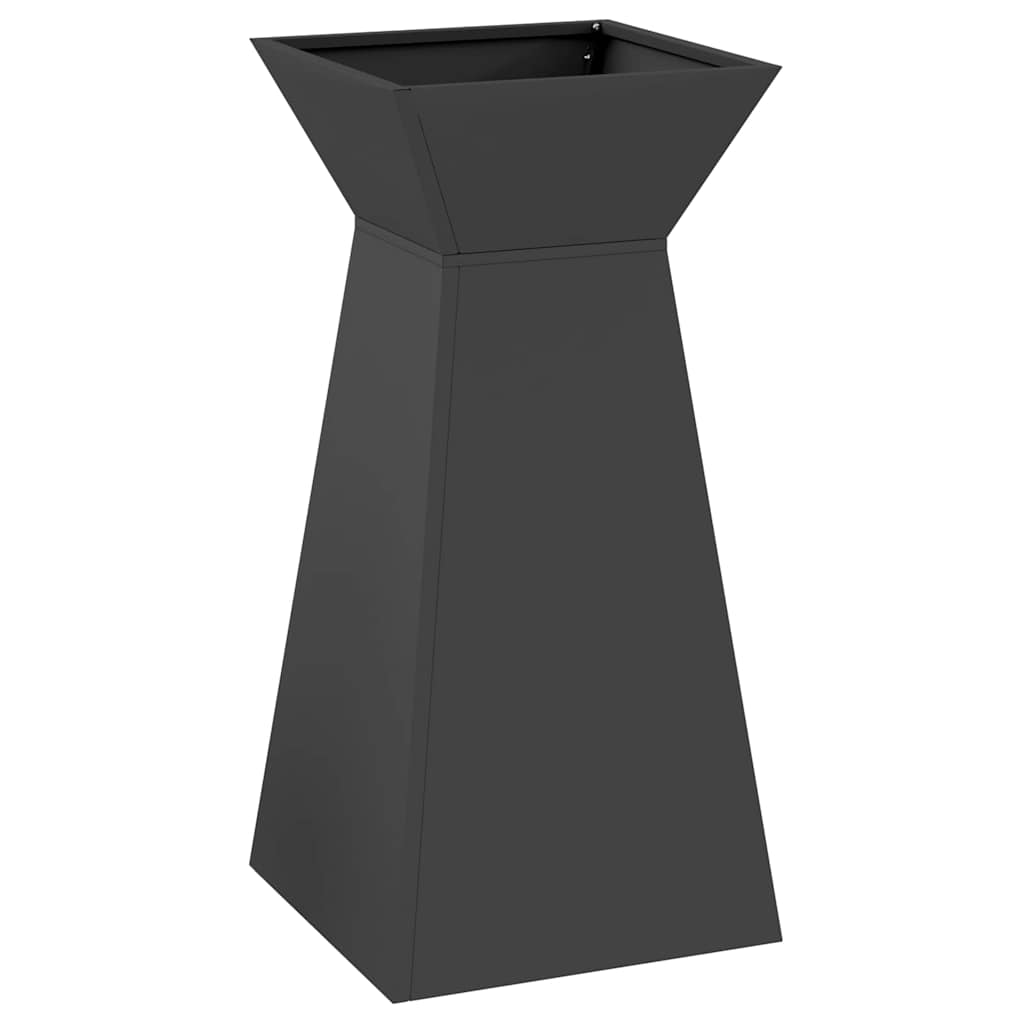 Vaso a Pilastro Nero 35 x 35 x 73 cm Acciaio