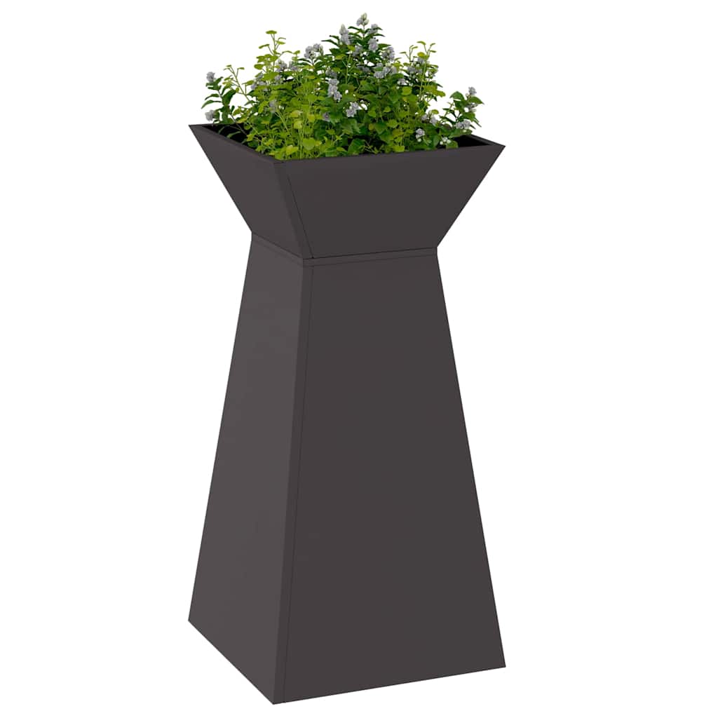 Vaso a Pilastro Nero 35 x 35 x 73 cm Acciaio