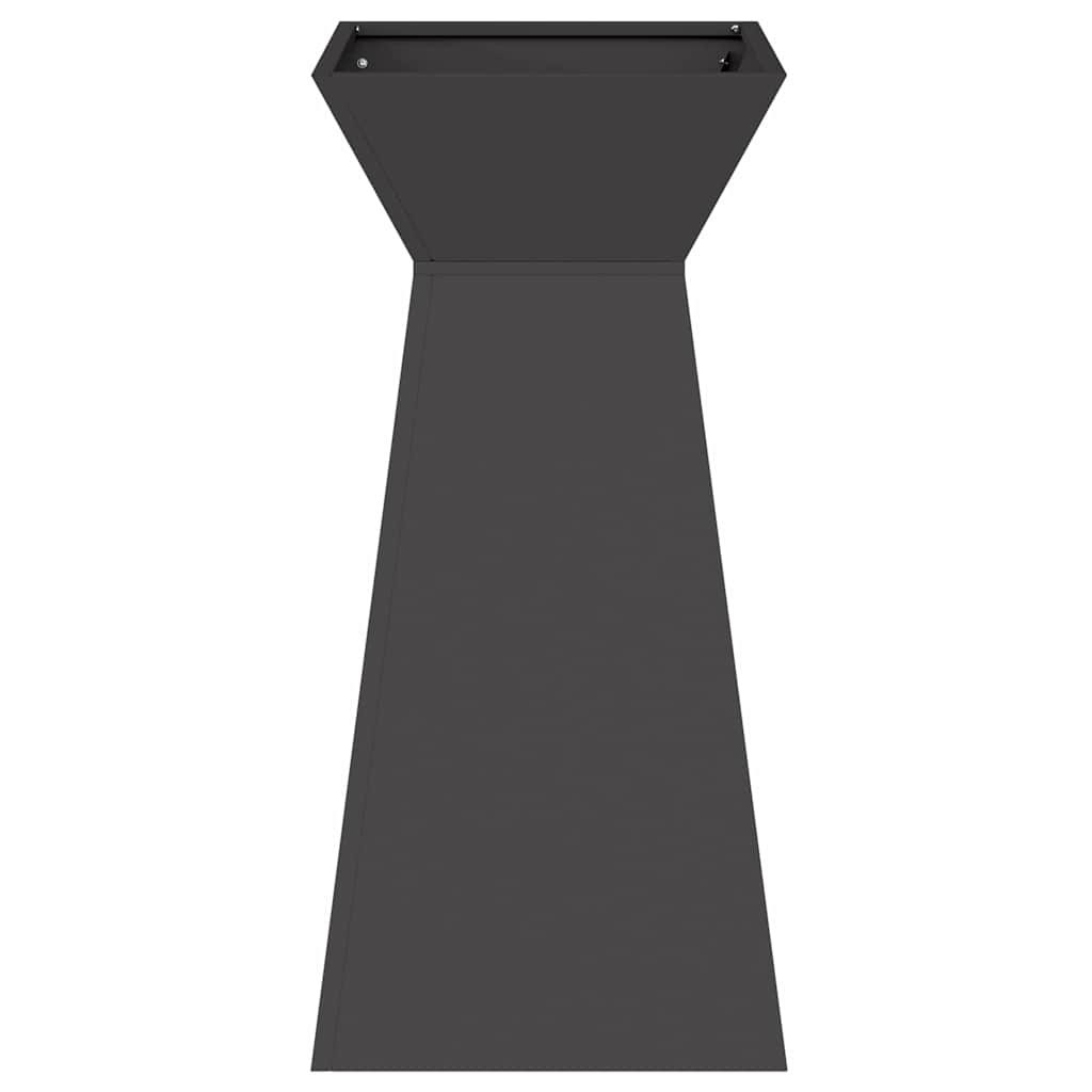 Vaso a Pilastro 2 pcs Nero 35 x 35 x 73 cm Acciaio