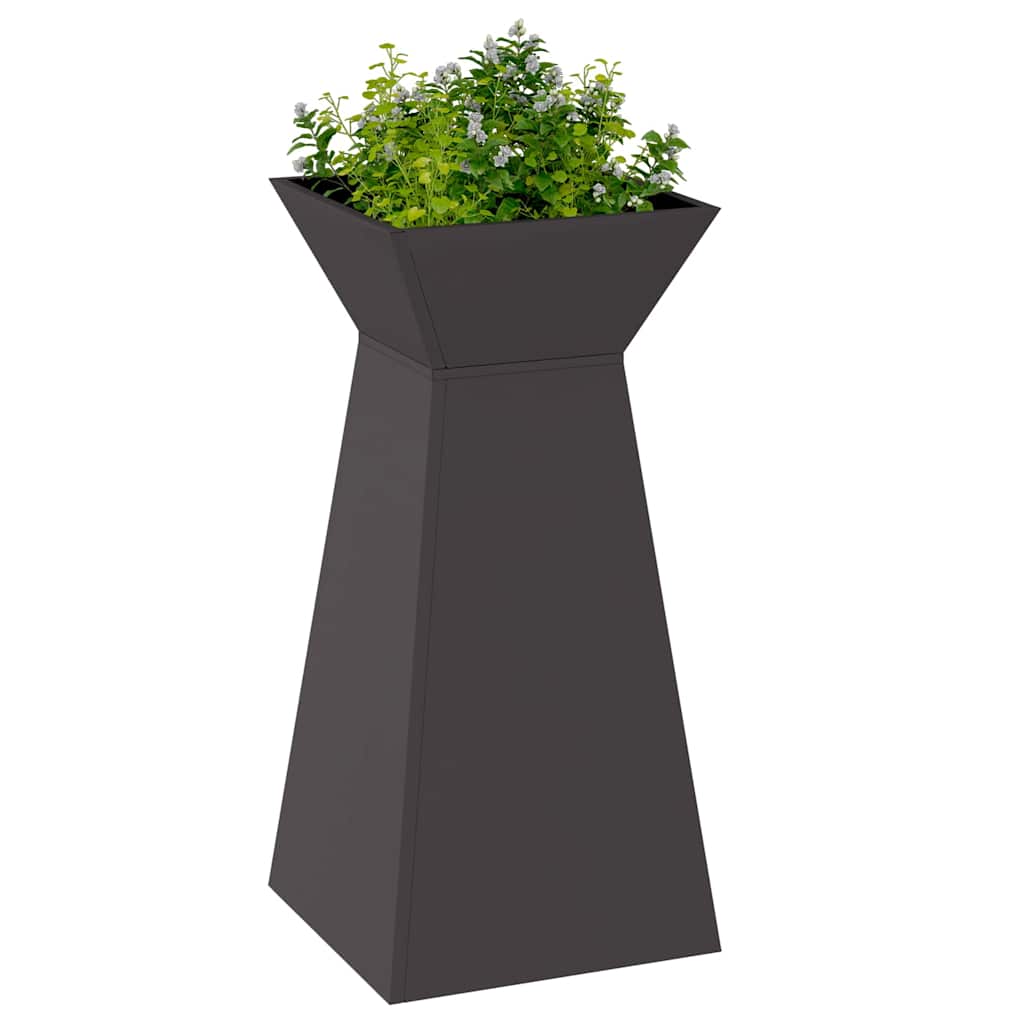 Vaso a Pilastro 2 pcs Nero 35 x 35 x 73 cm Acciaio