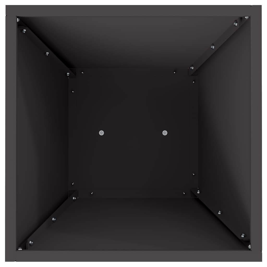 Vaso a Pilastro 2 pcs Nero 35 x 35 x 73 cm Acciaio