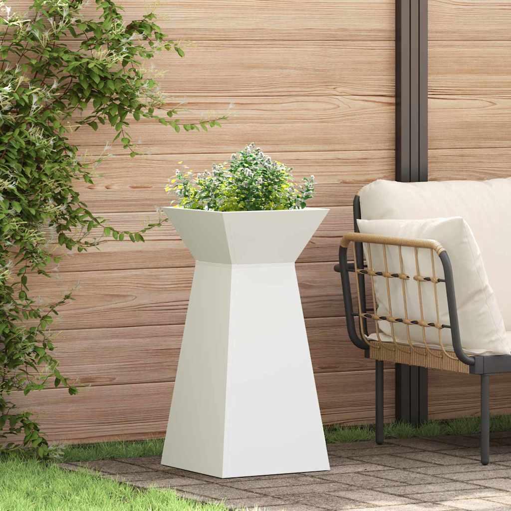 Vaso a Pilastro Bianco 35 x 35 x 73 cm Acciaio