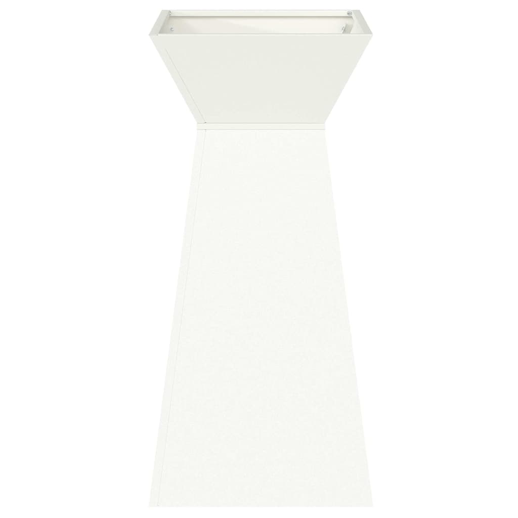 Vaso a Pilastro Bianco 35 x 35 x 73 cm Acciaio
