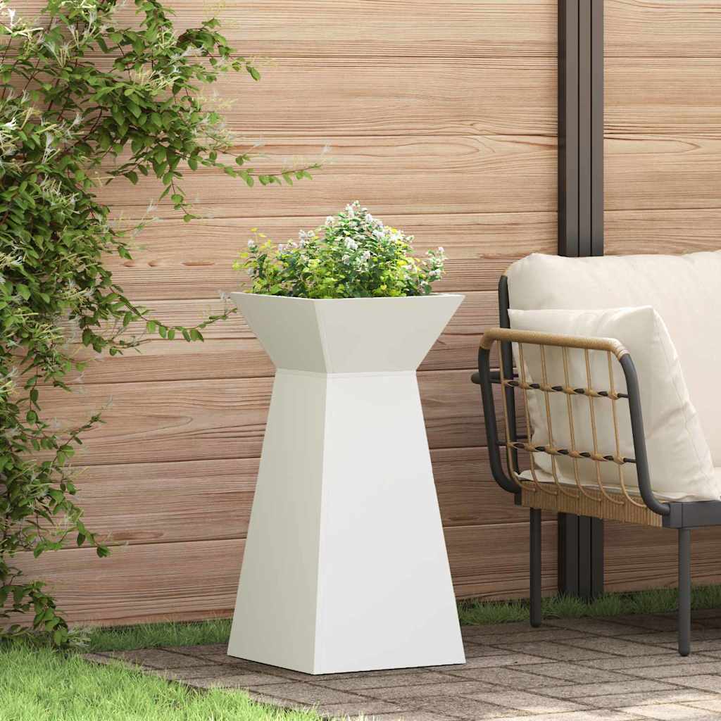 Vaso a Pilastro 2 pcs Bianco 35 x 35 x 73 cm Acciaio