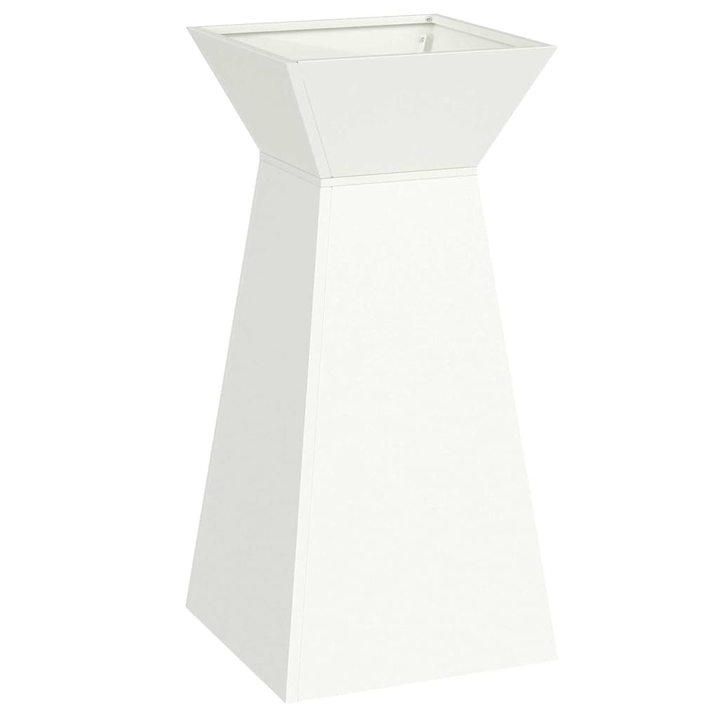 Vaso a Pilastro 2 pcs Bianco 35 x 35 x 73 cm Acciaio