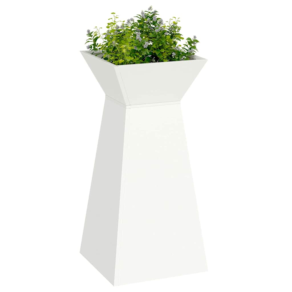 Vaso a Pilastro 2 pcs Bianco 35 x 35 x 73 cm Acciaio
