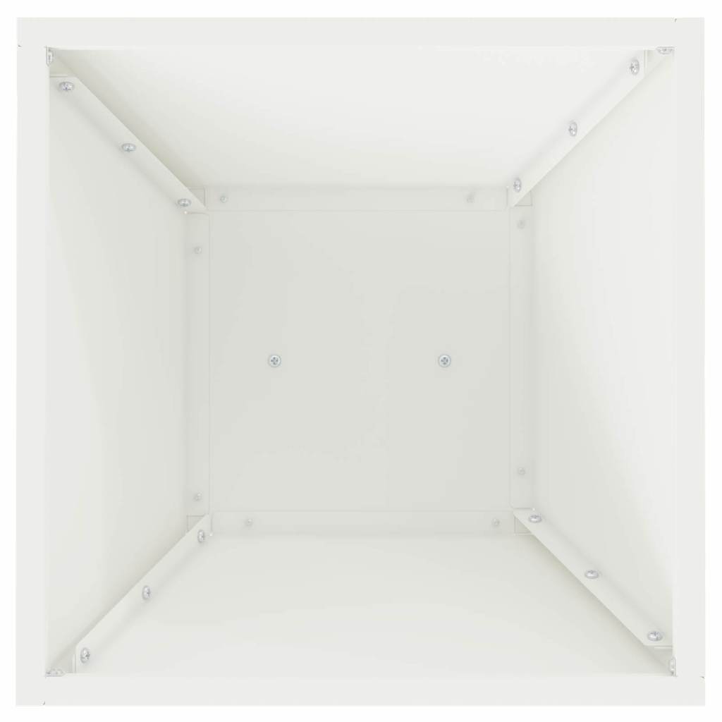 Vaso a Pilastro 2 pcs Bianco 35 x 35 x 73 cm Acciaio