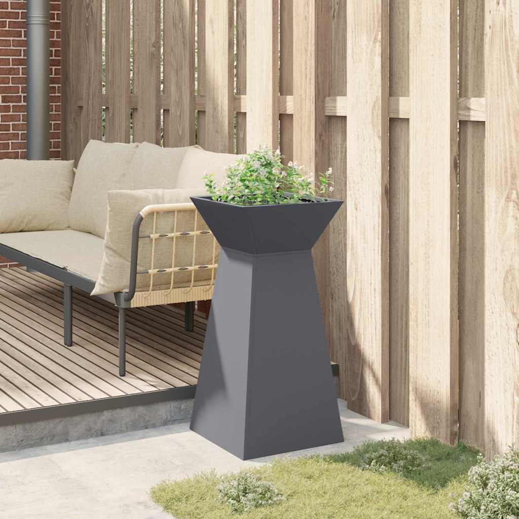 Vaso a Pilastro Antracite 35 x 35 x 73 cm Acciaio