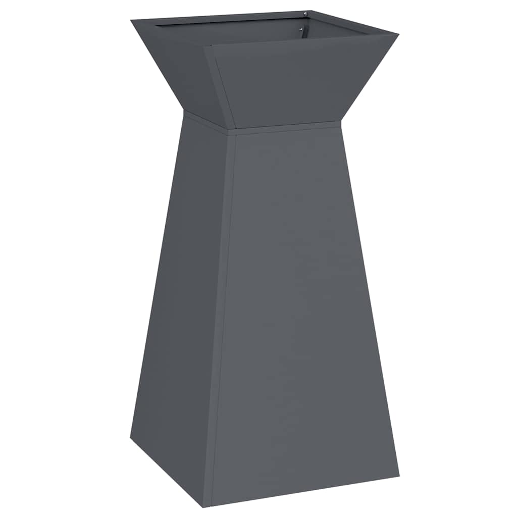 Vaso a Pilastro Antracite 35 x 35 x 73 cm Acciaio