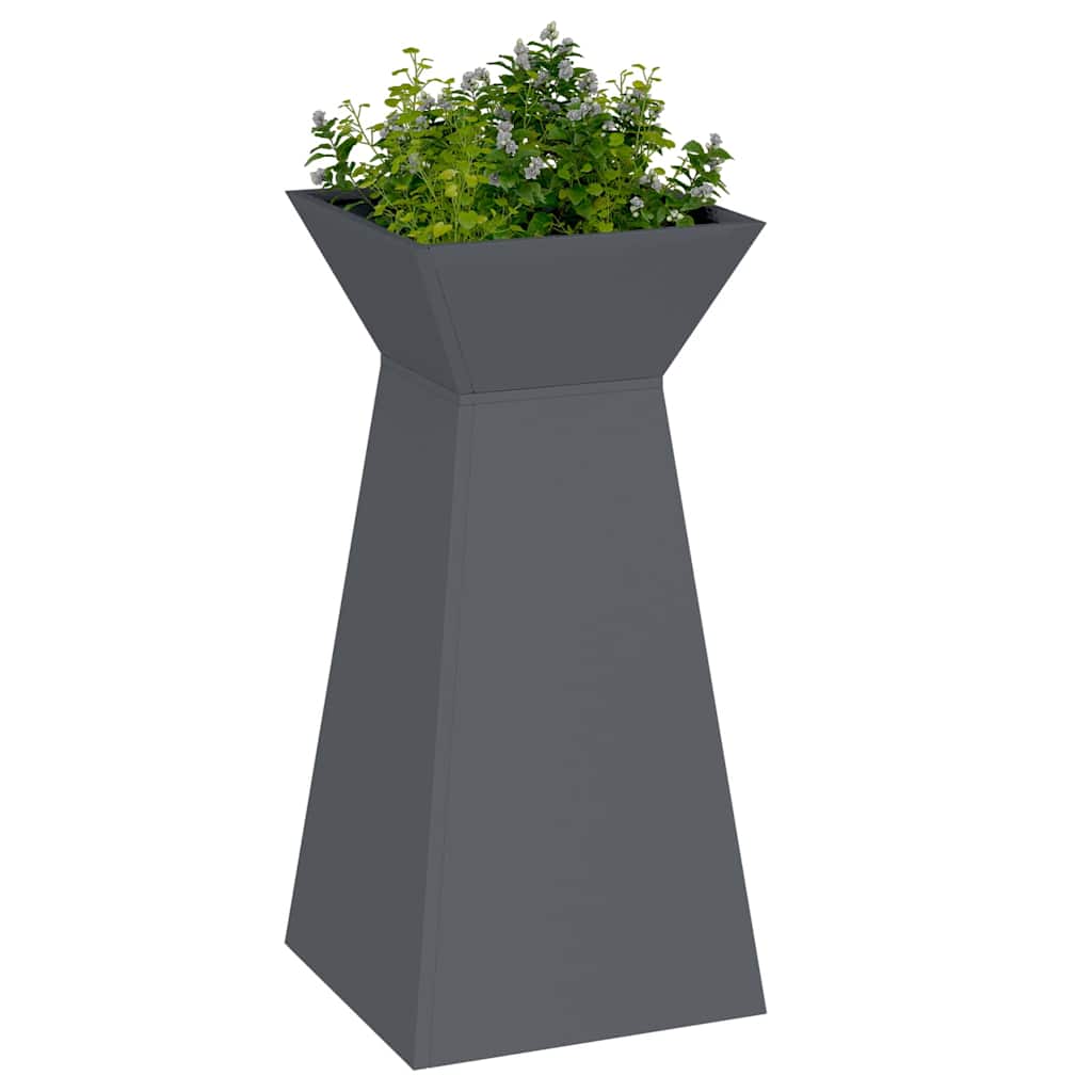 Vaso a Pilastro Antracite 35 x 35 x 73 cm Acciaio