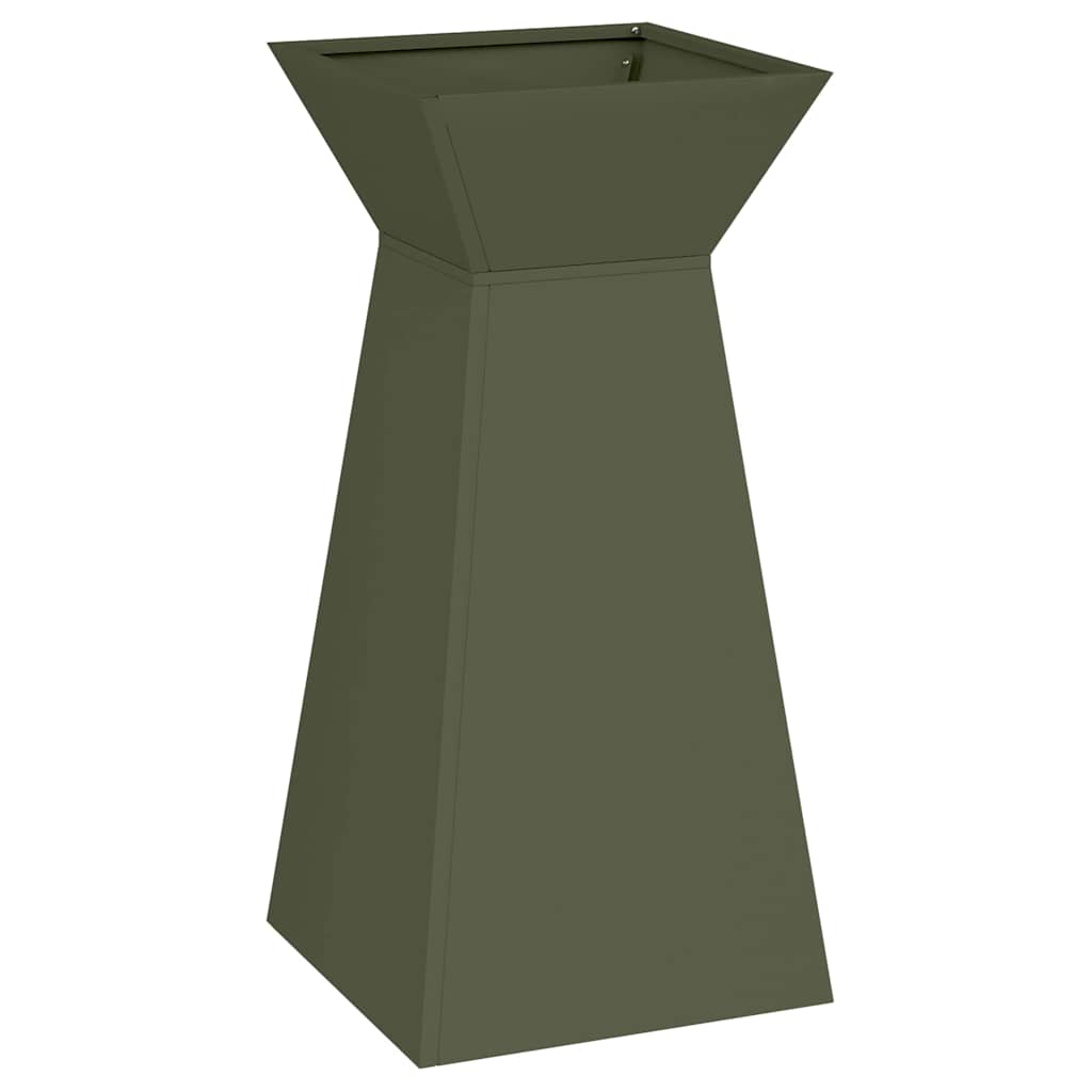 Vaso a Pilastro Oliva 35 x 35 x 73 cm Acciaio