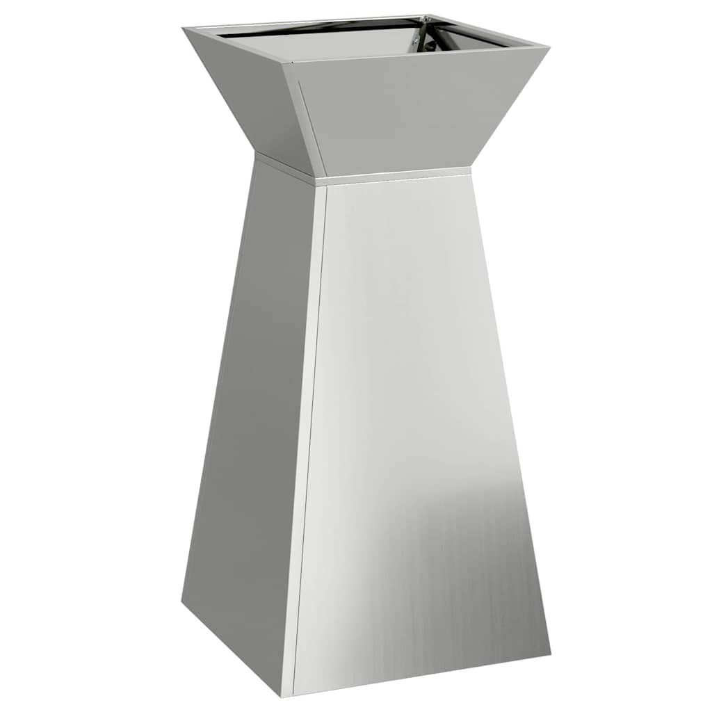 Vaso a Pilastro 2 pcs Argento 35 x 35 x 73 cm Acciaio