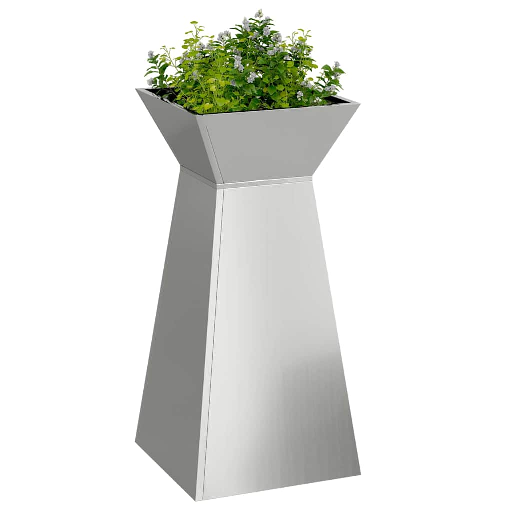 Vaso a Pilastro 2 pcs Argento 35 x 35 x 73 cm Acciaio
