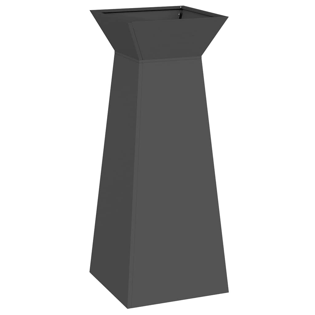 Vaso a Pilastro Nero 40 x 40 x 100 cm Acciaio