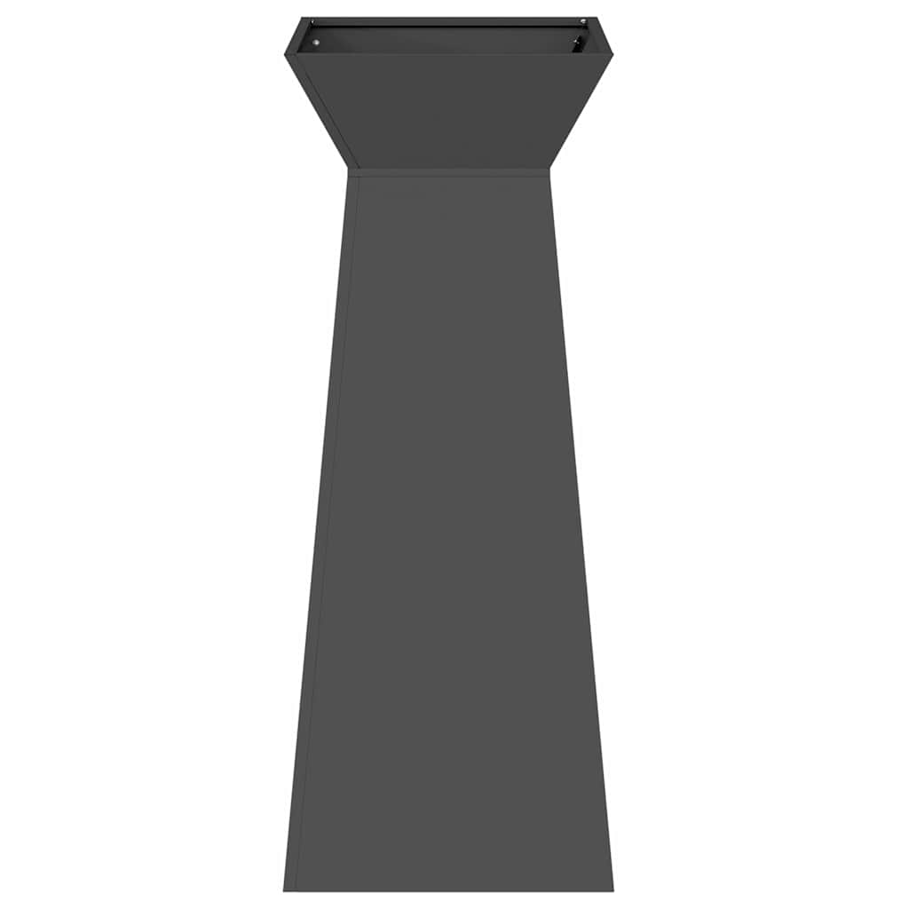 Vaso a Pilastro Nero 40 x 40 x 100 cm Acciaio