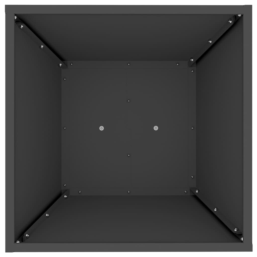 Vaso a Pilastro Nero 40 x 40 x 100 cm Acciaio