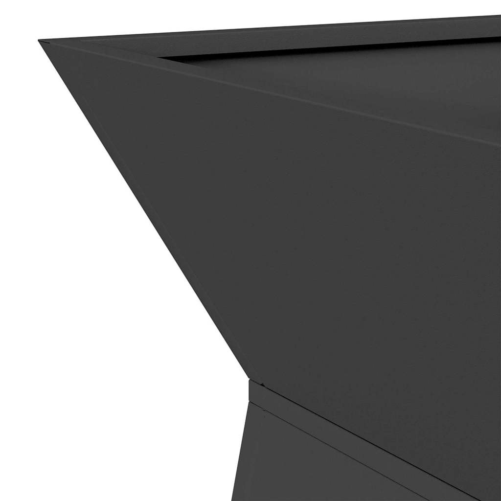 Vaso a Pilastro 2 pcs Nero 40 x 40 x 100 cm Acciaio