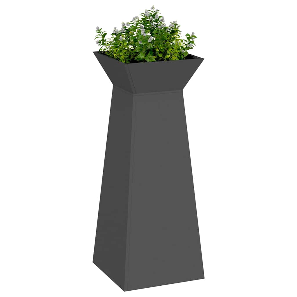 Vaso a Pilastro 2 pcs Nero 40 x 40 x 100 cm Acciaio