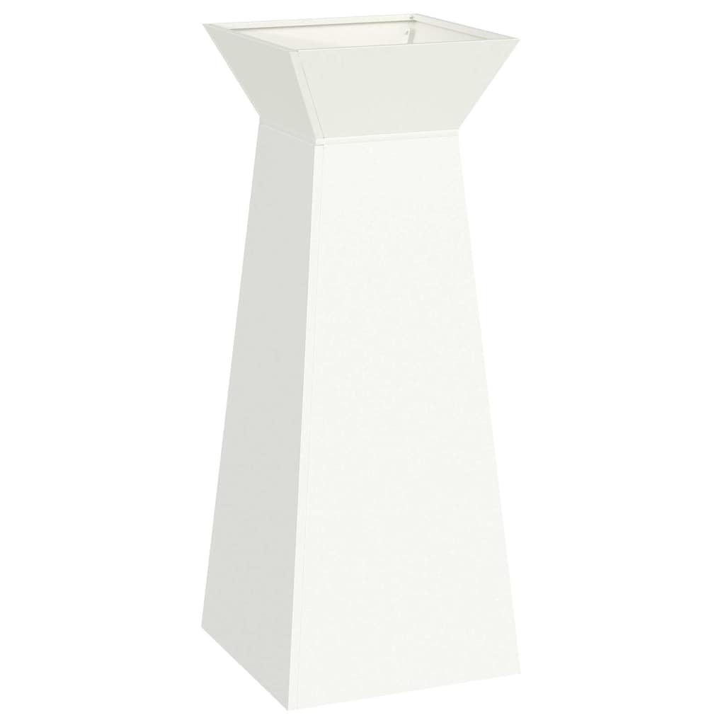Vaso a Pilastro Bianco 40 x 40 x 100 cm Acciaio