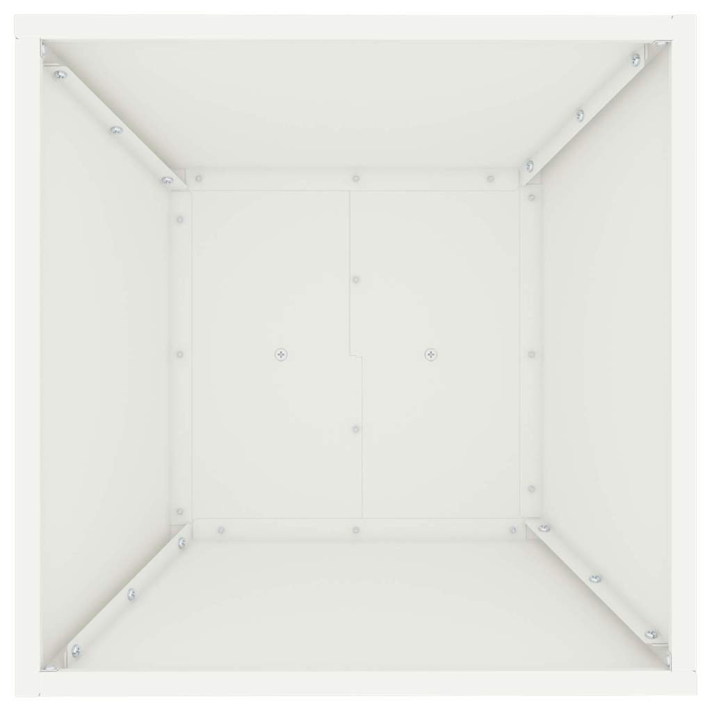 Vaso a Pilastro Bianco 40 x 40 x 100 cm Acciaio