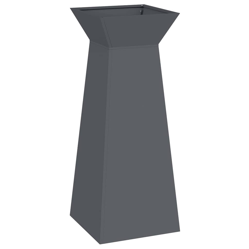 Vaso a Pilastro Antracite 40 x 40 x 100 cm Acciaio