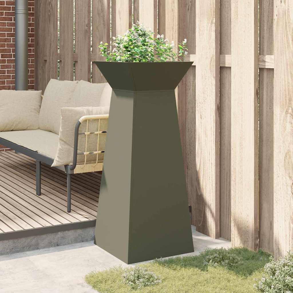 Vaso a Pilastro Oliva 40 x 40 x 100 cm Acciaio