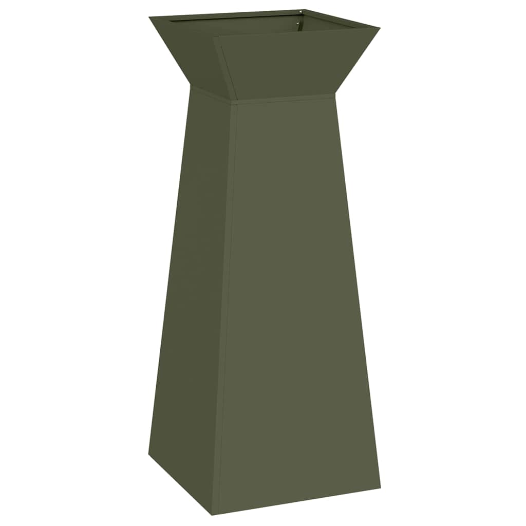 Vaso a Pilastro Oliva 40 x 40 x 100 cm Acciaio