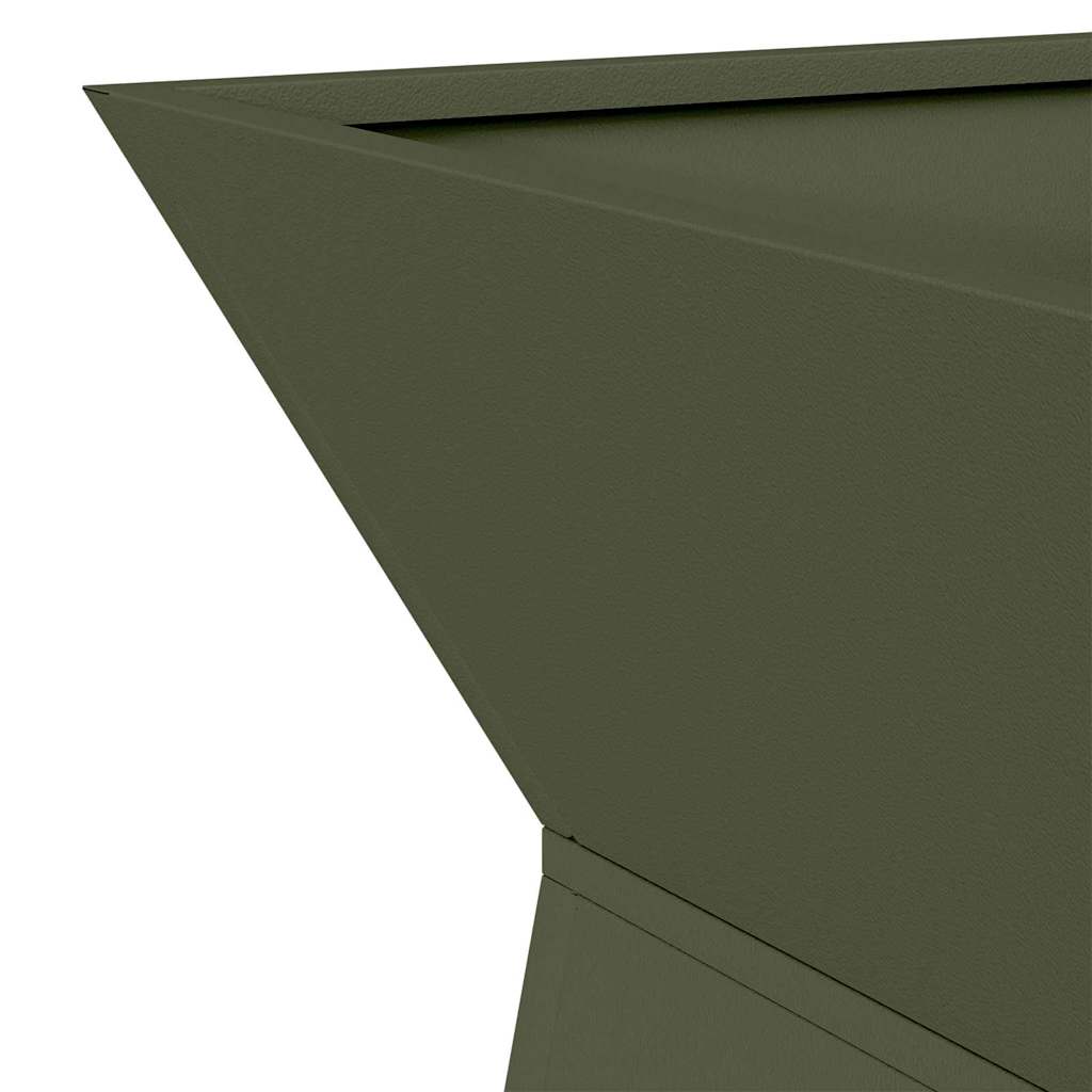 Vaso a Pilastro 2 pcs Oliva 40 x 40 x 100 cm Acciaio