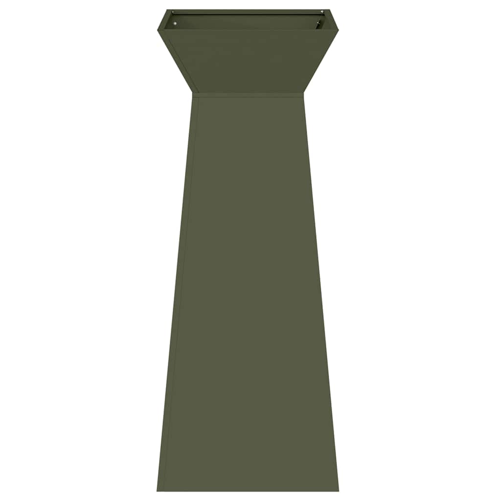 Vaso a Pilastro 2 pcs Oliva 40 x 40 x 100 cm Acciaio
