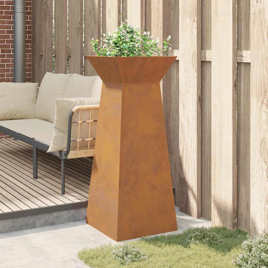Vaso a Pilastro Argento 40 x 40 x 100 cm Acciaio