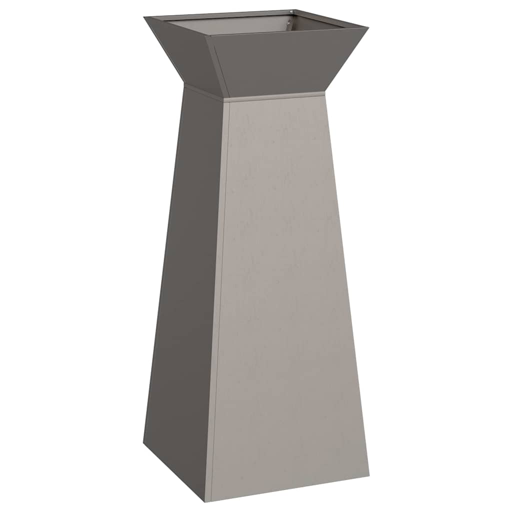 Vaso a Pilastro Argento 40 x 40 x 100 cm Acciaio