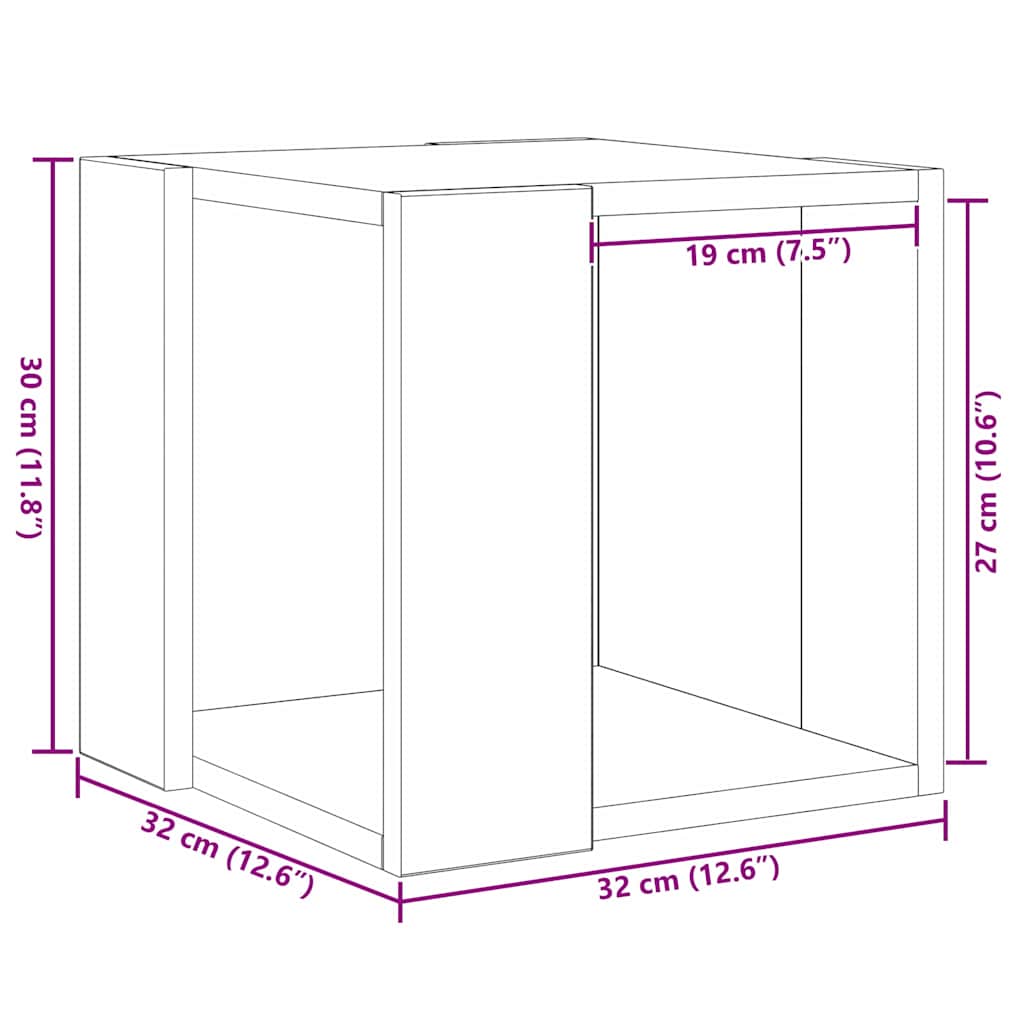 Tavolino da salotto Legno vecchio 32 x 32 x 30 cm