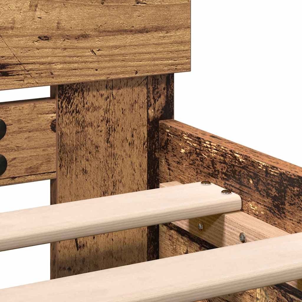 Struttura letto con testata Legno vecchio 100 x 200 cm