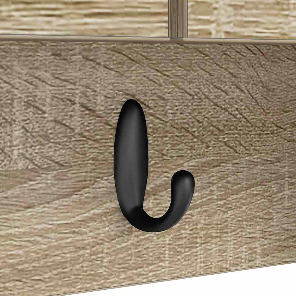 Appendiabiti a muro con porta Rovere Sonoma 80 x 20 x 30 cm | homemem39