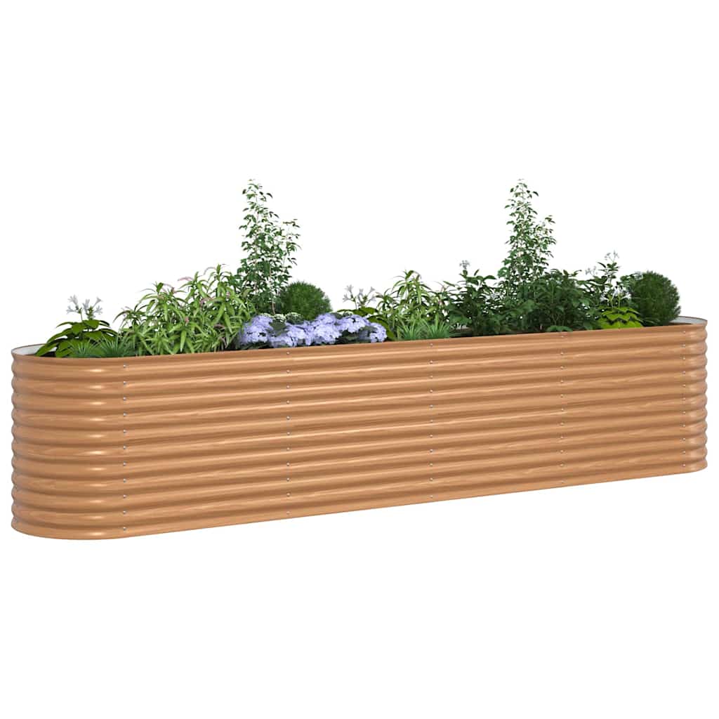 Letto rialzato da giardino Marrone 400 x 80 x 81 cm Acciaio