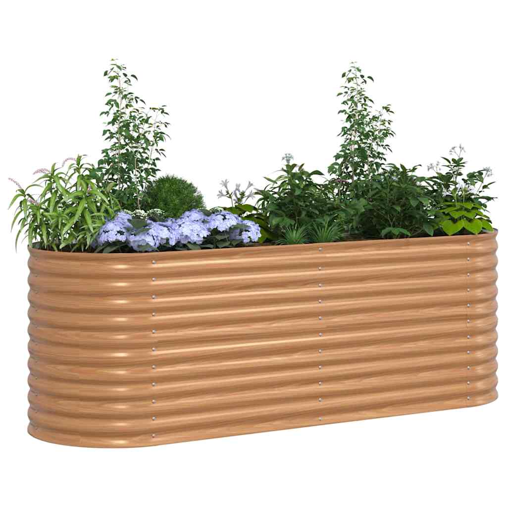 Letto rialzato da giardino Marrone 240 x 80 x 81 cm Acciaio