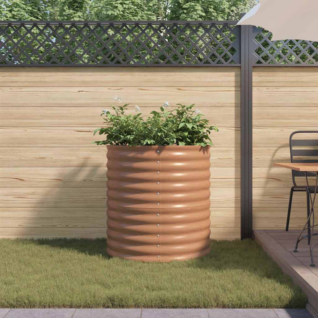 Letto rialzato da giardino Marrone 80 x 80 x 81 cm Acciaio