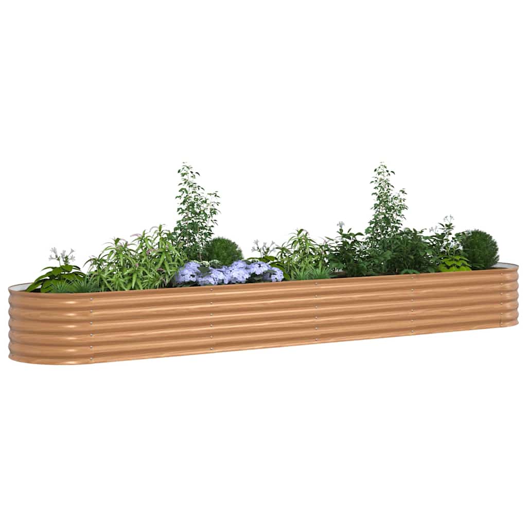Letto rialzato da giardino Marrone 400 x 80 x 44 cm Acciaio