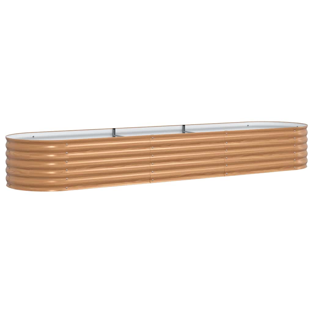 Letto rialzato da giardino Marrone 320 x 80 x 44 cm Acciaio